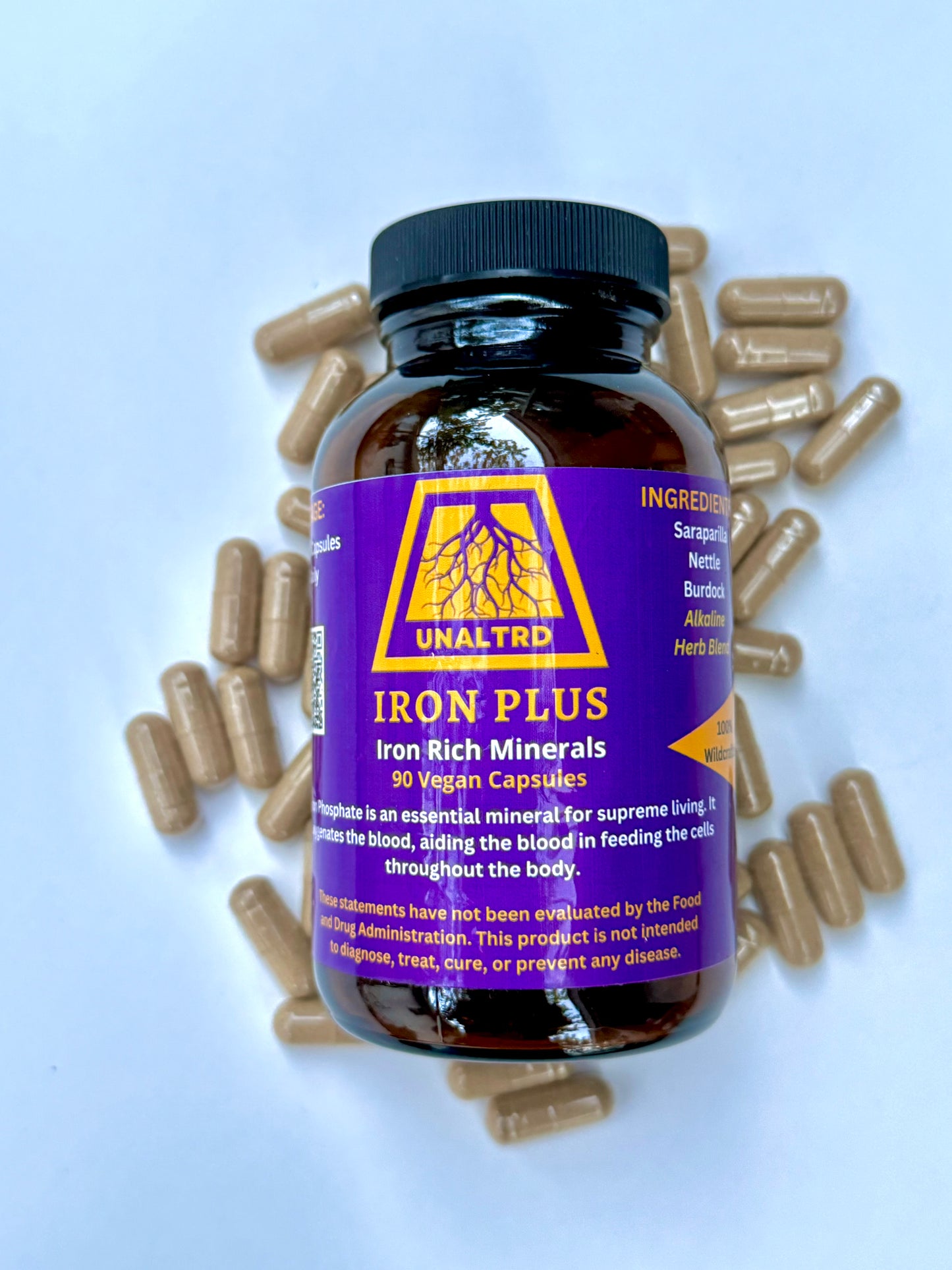IRON PLUS CAPSULES Wildcrafted & ALL Natural