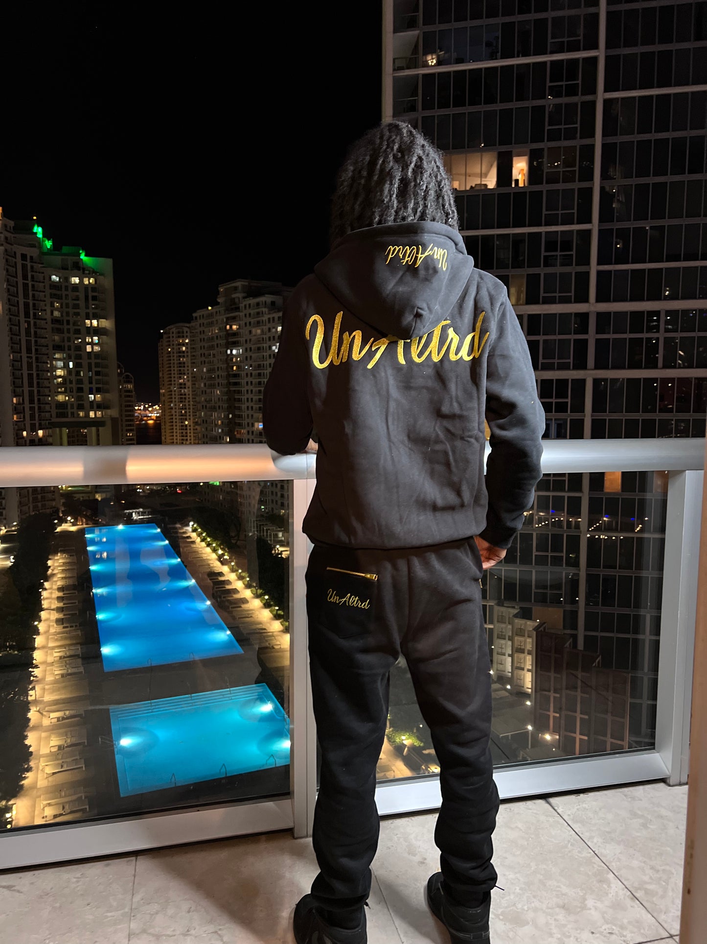 Premium Sweatsuit UNALTRD (BLACK) 100% Cotton All-Natural Fabric